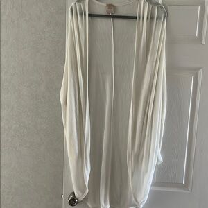 White Draped Open Cardigan